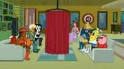 L-R: Foxxy Love, Ling-Ling, Xandir P. Wifflebottom, Toot Braunstein, Princess Clara, Captain Leslie Hero, Wooldoor Jebediah Sockbat, Spanky Ham