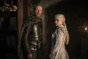 L-R: Iain Glen as Jorah Mormont, Emilia Clarke as Daenerys Targaryen.