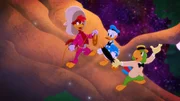 L-R: Panchito, Donald Duck, Jose Carioca