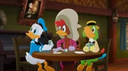 L-R: Donald Duck, Panchito, Jose Carioca