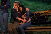 Flashback: Dawn (Paula Brancati) comforts Talvinder (Melinda Shankar).
