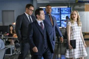 (v.l.n.r.) Dr. Jason Bull (Michael Weatherly); Benny Colón (Freddy Rodriguez); Chunk Palmer (Christopher Jackson); Marissa Morgan (Geneva Carr)