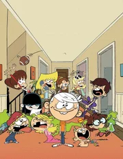 Lincoln Loud con hermanas