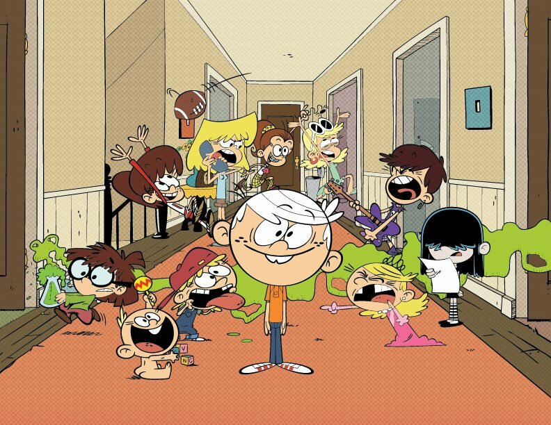 Lincoln Loud con hermanas