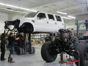 Tyson, Diesel Dave and Chavis working on the F550 build.