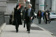 (l-r) Annie Parisse as A.D.A. Alexandra Borgia, Sam Waterston as Asst. D.A. Jack McCoy