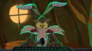 Coyote hat sich einen neuen Laubbläser gekauft. Doch ein einziges Blatt macht ihm das Leben schwer.