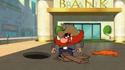 Yosemite Sam bricht nach zwanzig Jahren aus dem Gefängnis aus. Doch weil er kein Geld in der Tasche hat, will er eine Bank ausrauben.