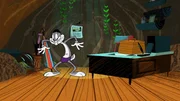 Bugs Bunny freut sich auf einen sonnigen Tag. Dafür hat er schon einmal die Badehose angezogen.