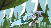 Bugs Bunny erinnert das Reh daran, dass es der 21. Juni ist. Ein Tag, an dem es normalerweise nicht schneit.