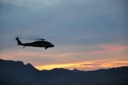 Nogales, Arizona, USA: Air & Marine blackhawk heliocopter. Immigrants trying the cross the border can be spotted from the air. When they are in danger of getting lost and dying of dehydration, Customs and border protection agents must find and save them.  The blackhawk heliocopters are also used to find drug smugglers.