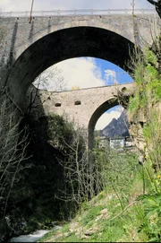 Bridges in Stava Valley, Italy, where the mud flowed through during the dam break.