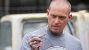 Durban, South Africa - Simon Keys holds a black mamba (Dendroaspis polylepis) that he captured in a scrapyard  (Earth Touch LTD/Daniel Philogene)