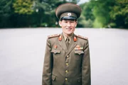 North Korea - Military guard. (ITN Productions)