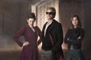 L-R: Michelle Gomez als Missy, Peter Capaldi als Der Doctor., Jenna Coleman als Clara.