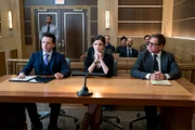 "Flesh and Blood" - Bull helps the murder defense of an old friend, Vivian Cahill (Anna Wood), an in-debt professional gambler accused of murdering her wealthy father to gain her inheritance. Knowing their client had a complicated past with her father, Bull and Benny enter into voir dire looking to select jurors who sympathize with dysfunctional family relationships, on BULL, Monday, Feb. 17 (10:00-11:00 PM, ET/PT) on the CBS Television Network. Pictured L-R: Freddy Rodriguez as Benny Col--n, Anna Wood as Vivian Cahill, and Michael Weatherly as Dr. Jason Bull  Photo: Jeffrey Neira/CBS ©2019 CBS Broadcasting, Inc. All Rights Reserved