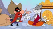 Yosemite Sam begegnet Bugs Bunny, der ihm einen Schatz verspricht.