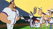 Bugs Bunny nutzt die Chance und holt sich ein Autogramm.
