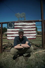 Mike Rowe, host of Dirty Jobs, outside of a ranch used for filming in Central California.