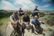 The crew of Dirty Jobs poses in Central California while filming Dirty Jobs: The Essentials. From left to right, David Barsky, Troy Paff, Mike Rowe, Chris Jones, Doug Glover.