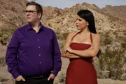 With the Nevada desert as their backdrop, Colt and Larissa pose for their hero shots.