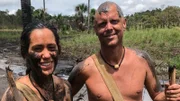 Jesse and Wes covered in mud.