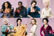 Oben v.l.: Violet Cross (Rosalind Eleazar), William North (Danny Sapani), Margaret Wells (Samantha Morton), Lydia Quigley (Lesley Manville), unten v.l.: Charles Quigley (Douggie McMeekin), Marie-Louise D'Aubigne (Poppy Corby-Tuech), Lucy Wells (Eloise Smyth), Charlotte Wells (Jessica Brown Findlay)