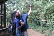 BEN and AKINYI take a selfie at the safari.