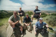 The crew of Dirty Jobs poses in Central California while filming Dirty Jobs: The Essentials. From left to right, David Barsky, Troy Paff, Mike Rowe, Chris Jones, Doug Glover.