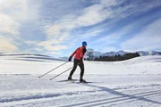 A man cross-country skiing