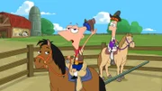 Phineas und Ferb sind begeistert. Sie können ihre Freizeit als Cowboys verbringen.