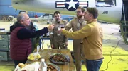 The team from "Meier Motors" toasts in front of Douglas A-26.