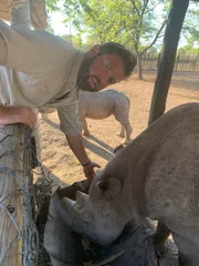 Forrest Galante At The Rhino Orphanage smiling