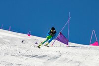 Athlete in alpine skiing competition