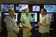 At the National Oceanic and Atmospheric Administration in Grand Rapids, Michigan, Oceanographer Dave Schwab and Meteorologist Dan Cobb discuss their weather findings during the crash of Flight 2501 with Josh.