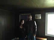 Hosts Katrina Weidman and Nick Groff inside the Hinsdale House.
