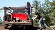 Bam and Bear Brown load building materials for the ranch.