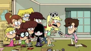 L-R: Lola, Luan, Lisa, Lori, Lynn, Luna, Lucy, Leni, Hugh