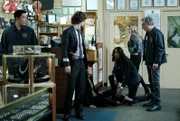 L-R: Matt Simmons (Daniel Henney), Dr. Spencer Reid (Matthew Gray Gubler), Dr. Tara Lewis (Aisha Tyler), Jennifer Jareau (A.J. Cook), David Rossi (Joe Mantegna)
