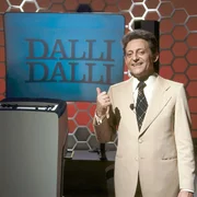 Hans Rosenthal mit Schriftzug "Dalli Dalli"