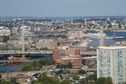close-up of the Zakim Bridge