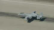 close-up shot of an A10 Thunderbolt plane, taxing on the runway at Naval Air Station Joint Base Fort Worth