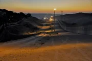 SAN DIEGO, CA, USA: The border fence at the San Ysidro port serves as the boundary between San Diego and Tijuana. At night, as at times when the skies are foggy, border patrol officers must take special precautions to carefully survey the area, since these are times when vision is less clear and smugglers are more likely to attempt to cross illegally.