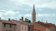 Turmspitze Kirche von Rovinj.