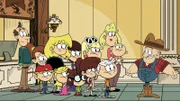 L-R: Lynn Loud Sr., Luan, Lana, Lucy, Lori, Lola, Luna, Lisa, Lynn, Leni, Lincoln, Rita, Lily, Jerry