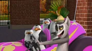 L-R: Skipper, Rico, Private, Kowalski, King Julien