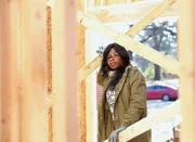 Kayla Gore visits the site of the first two tiny houses, which will become permanent homes to homeless transgender women of color. (Entertainment One/Ariel J. Cobbert)
