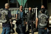 L-R: David Labrava as Happy, Raoul Max Trujillo as Che "Taza" Romero, Michael Irby as Obispo "Bishop" Losa, Frankie Loyal as Hank "Tranq" Loza, Jacob Vargas as Allesandro Montez