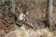 Mars Hill, NC, USA: Tony tries to move a log. (Photo Credit: National Geographic Television/Lindsay Cooper)