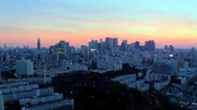Drohnenaufnahme: Sonnenuntergang in Tokio